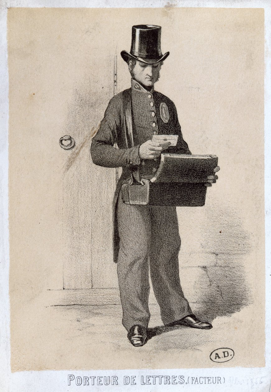 Postbode, ca. 1865 door French School
