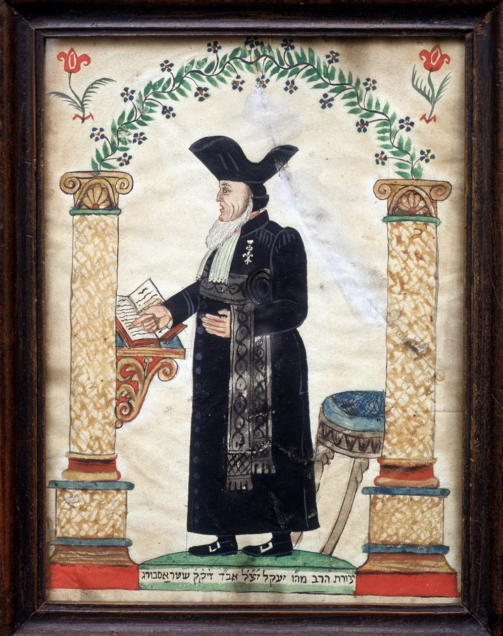 Voorstelling van een Rabbi (kleur litho) door French School