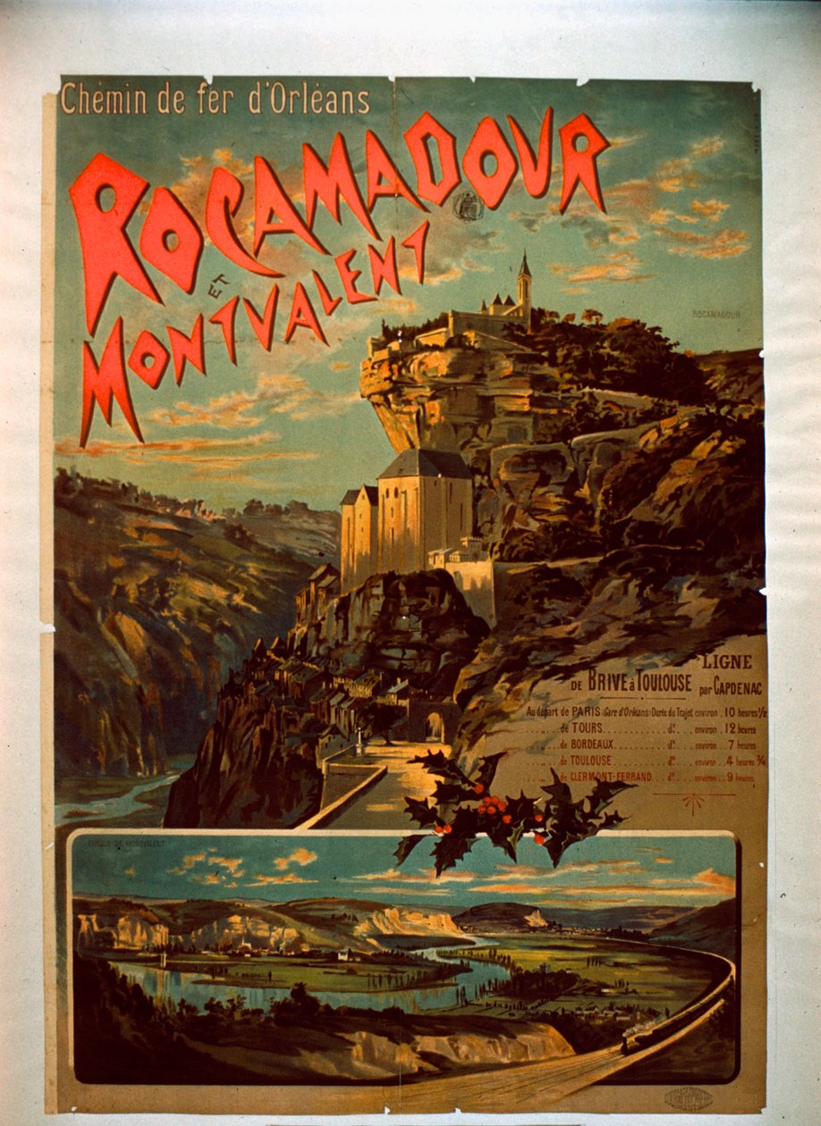 Rocamadour en Montvalent, ca. 1900 door French School