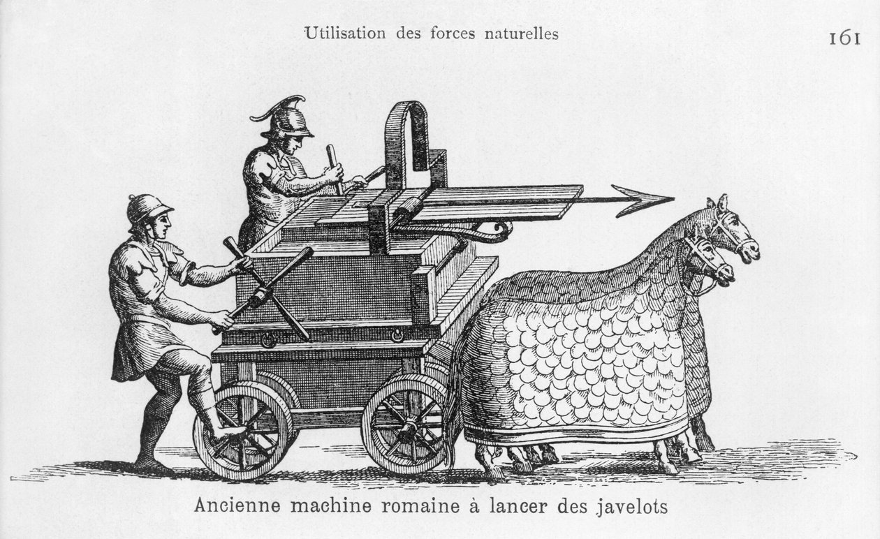 Romeinse oorlogsmachine voor het afvuren van speren door French School