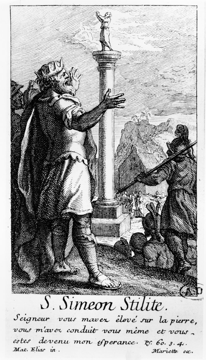 Sint Simeon Stylite op zijn Zuil door French School