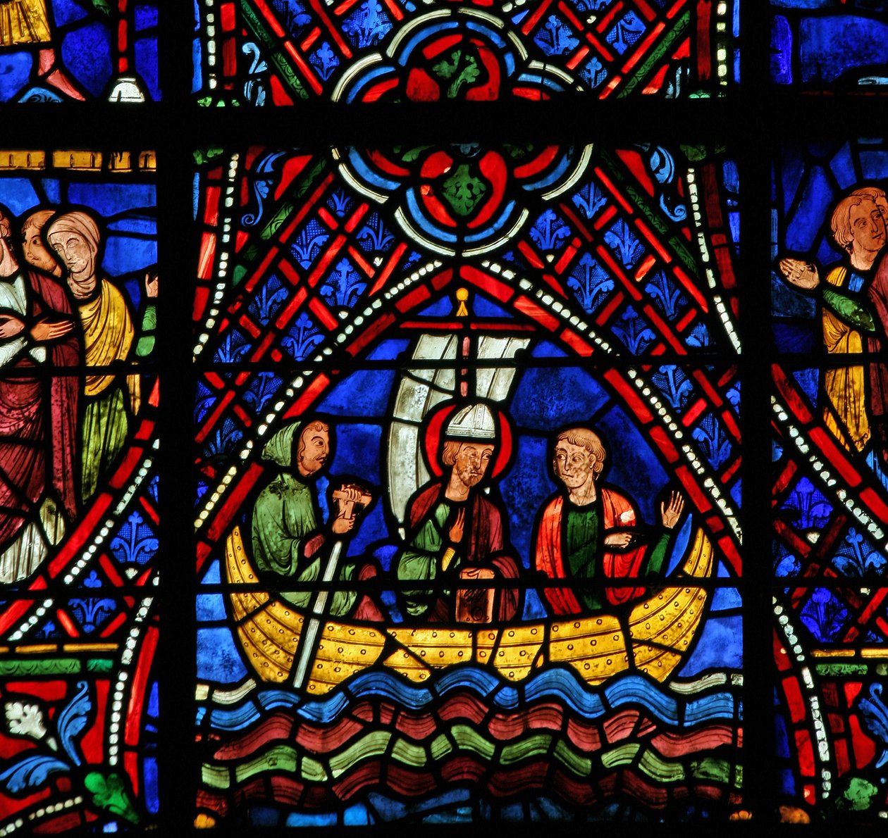 St. Apollinaire: in een boot door French School