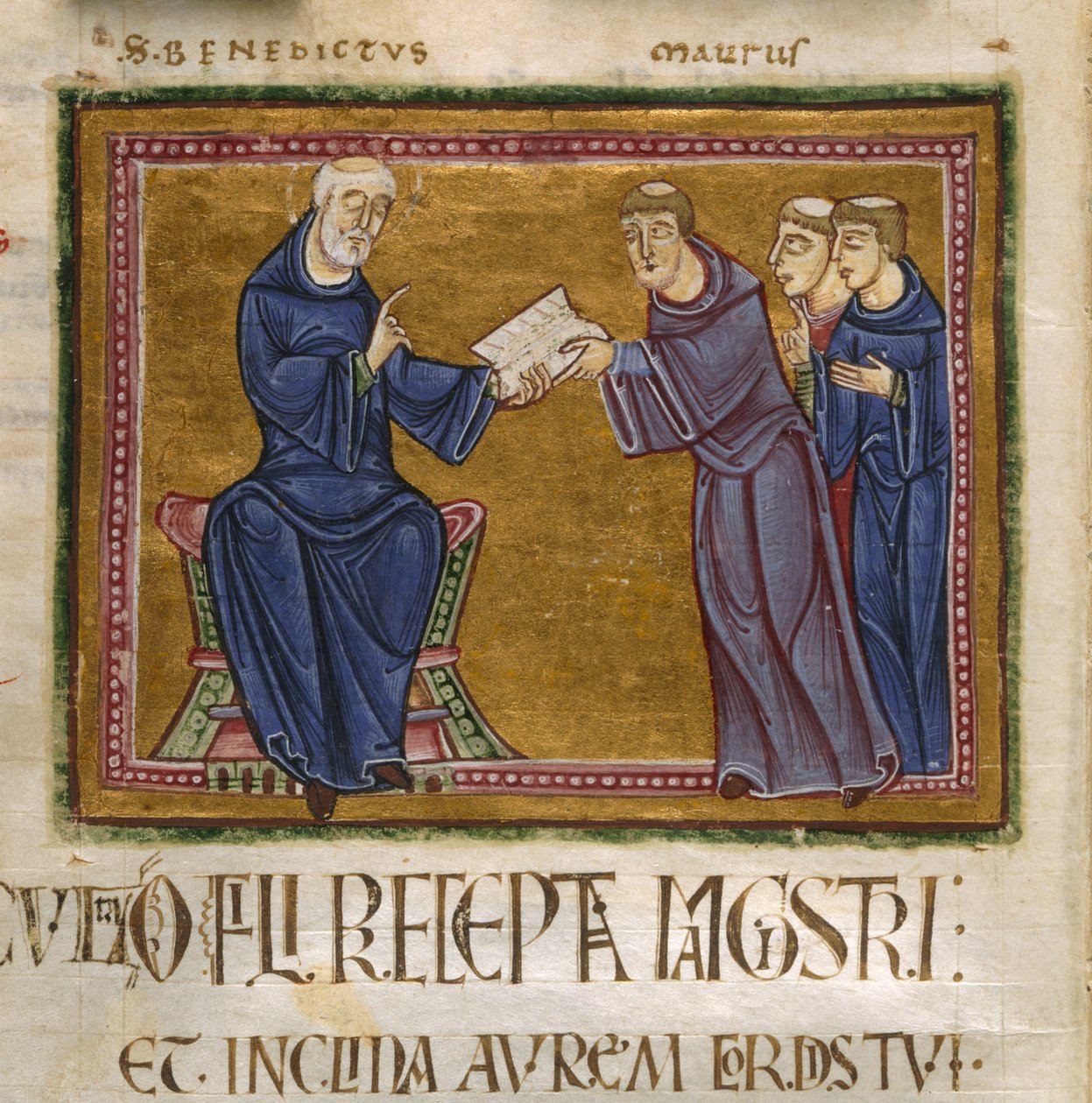 St. Benedictus die zijn Regel geeft door French School
