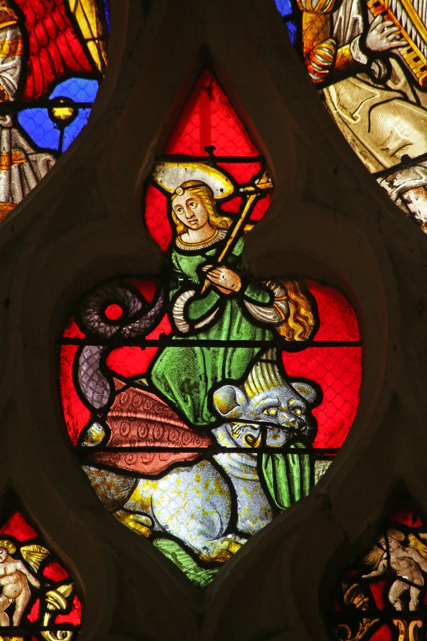 Sint-Margaretha met een draak door French School