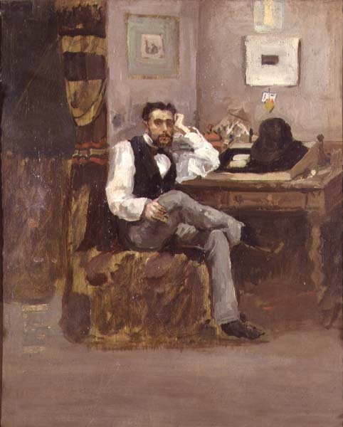 De Kunstenaar in zijn Atelier door French School