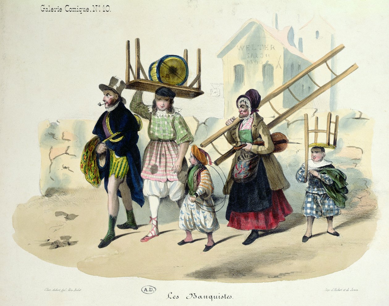 De Banquistes, c.1820-30 door French School