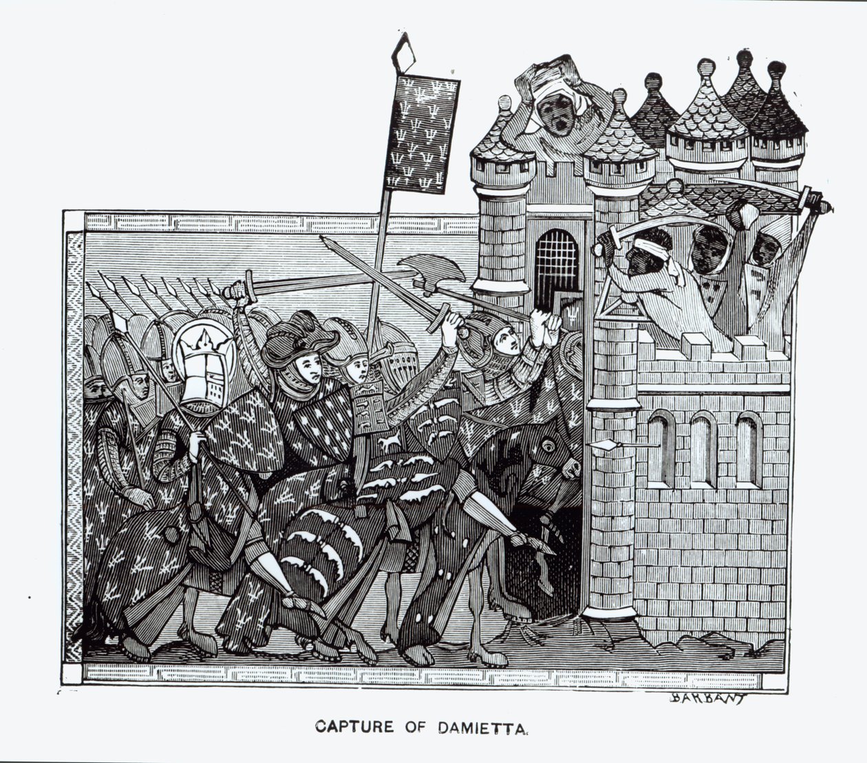 De verovering van Damietta in 1249 door French School