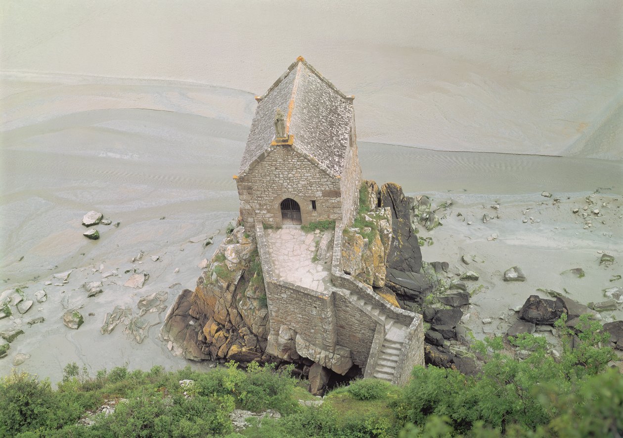 Uitzicht op de Chapelle Saint-Aubert, 13e-14e eeuw door French School