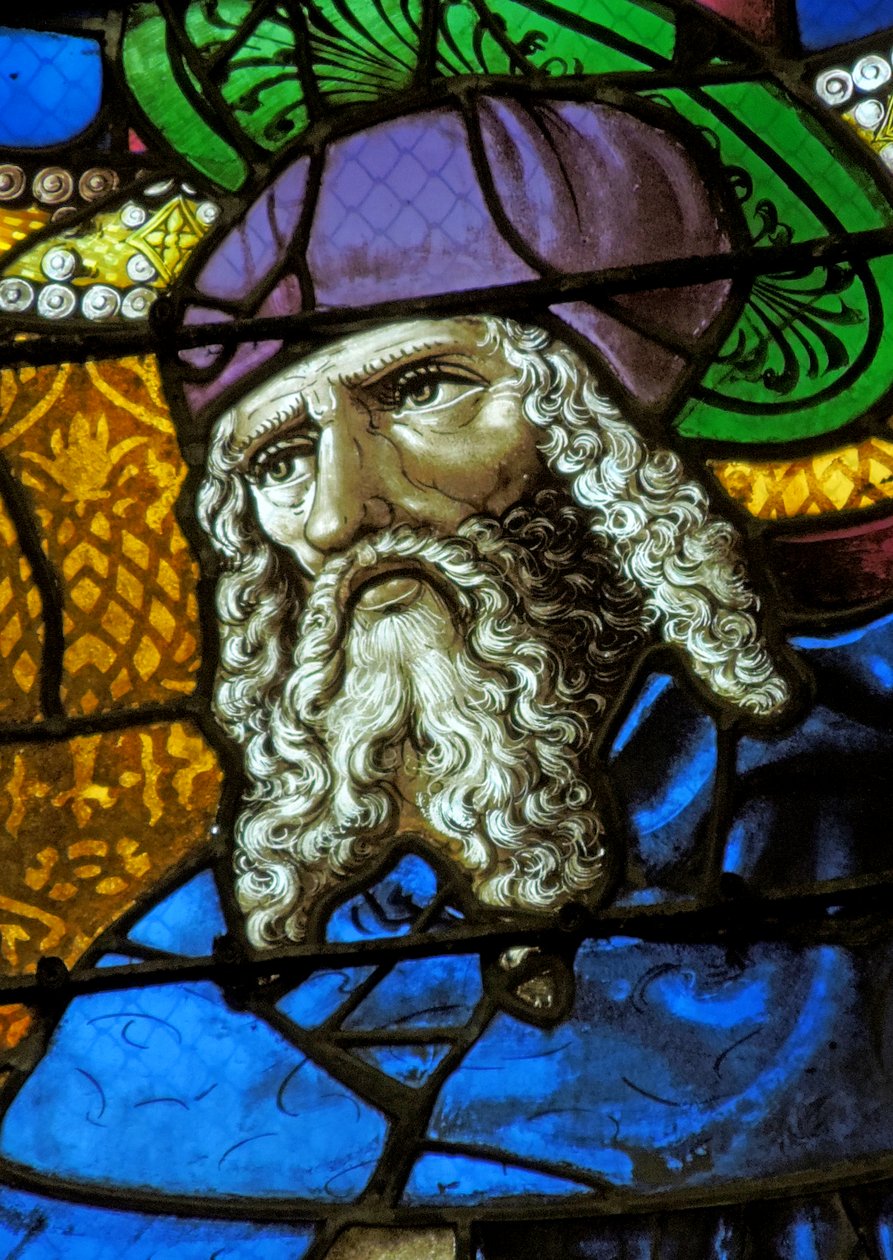 Raam met Sint Antonius de Kluizenaar door French School
