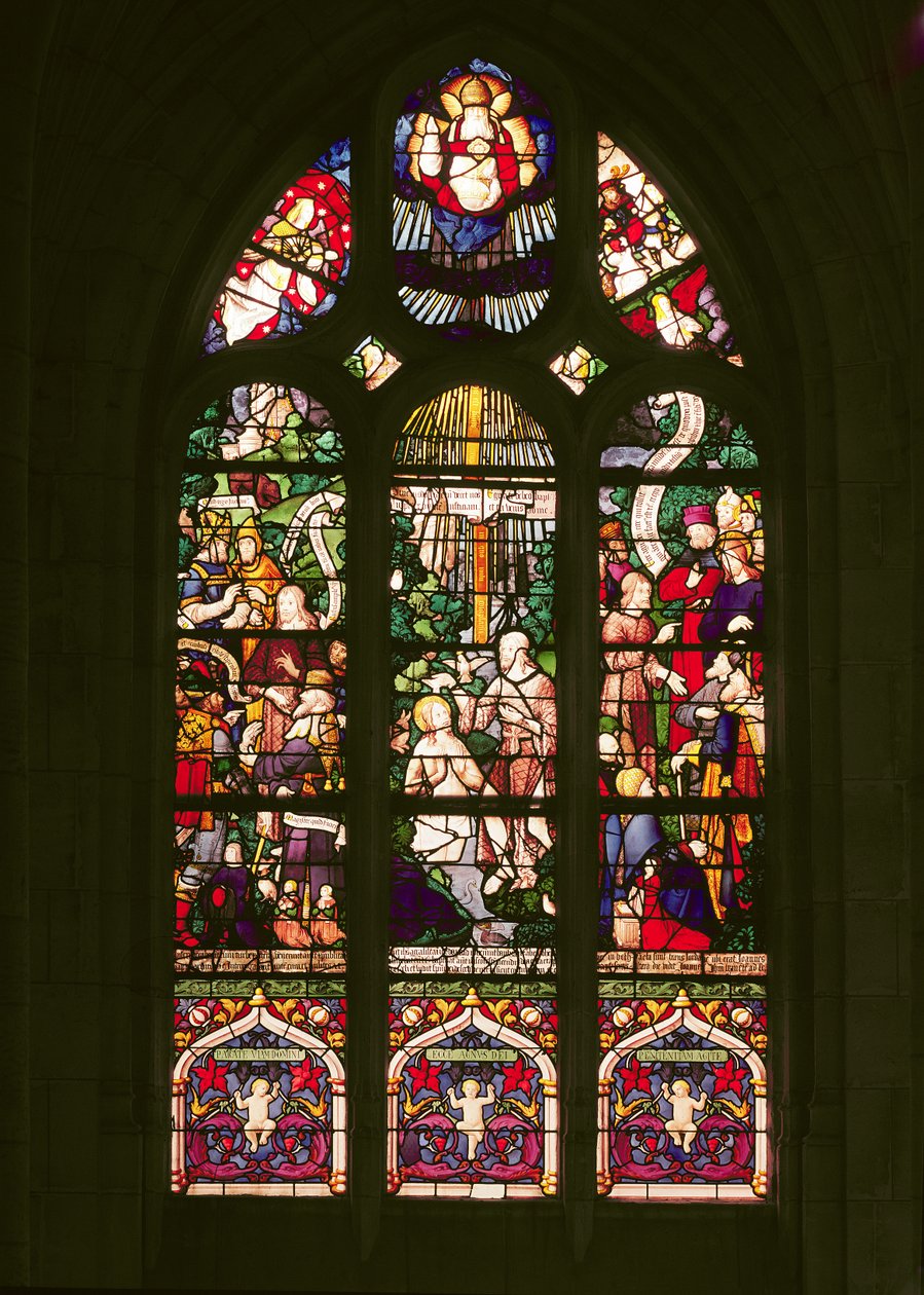 Raam met de doop van Christus, 1490 door French School