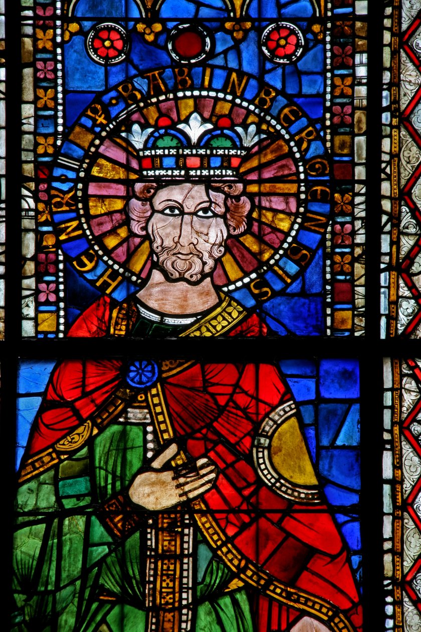 Venster w15 met keizer Hendrik II door French School