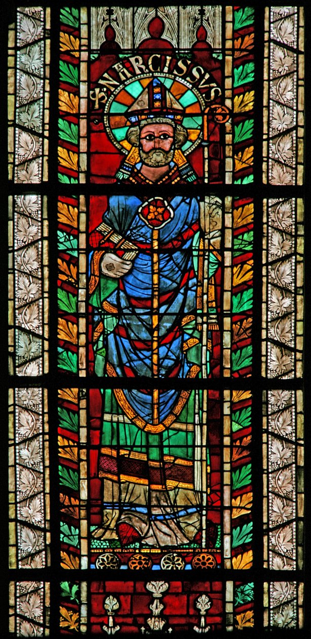 Raam w207 met St. Narcissus door French School