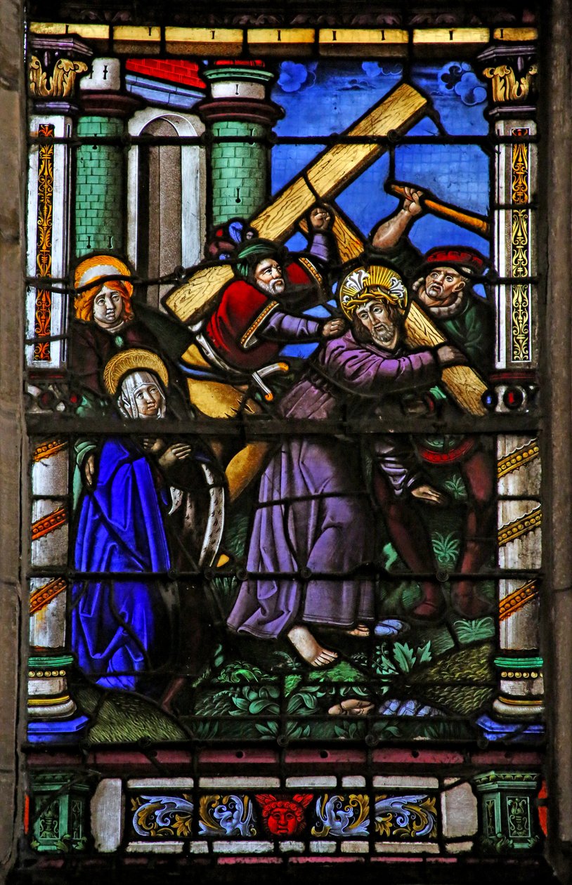 Raam w4 met de Via Crucis door French School