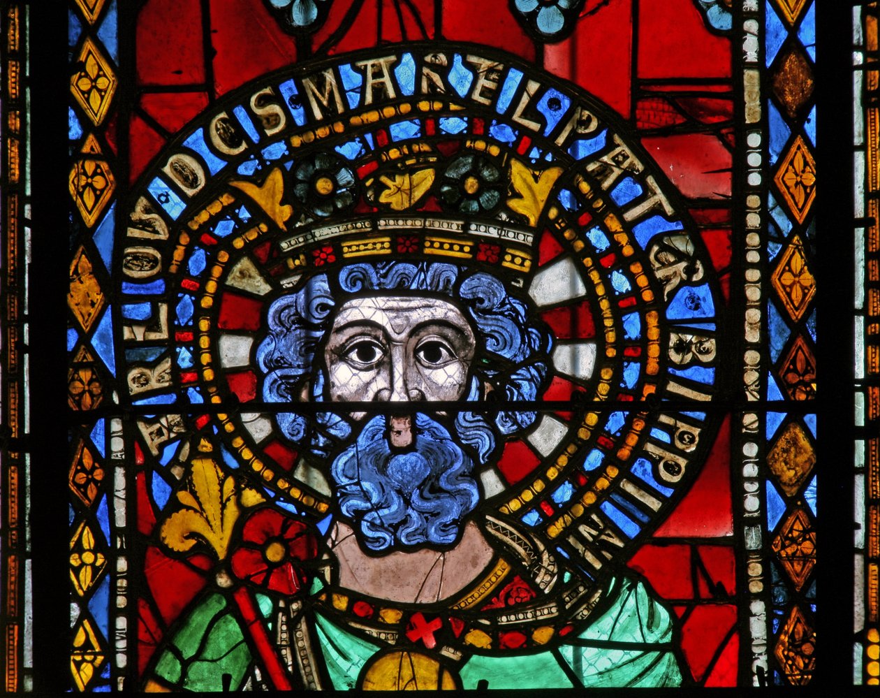 Raam w9 met Charles Martel door French School