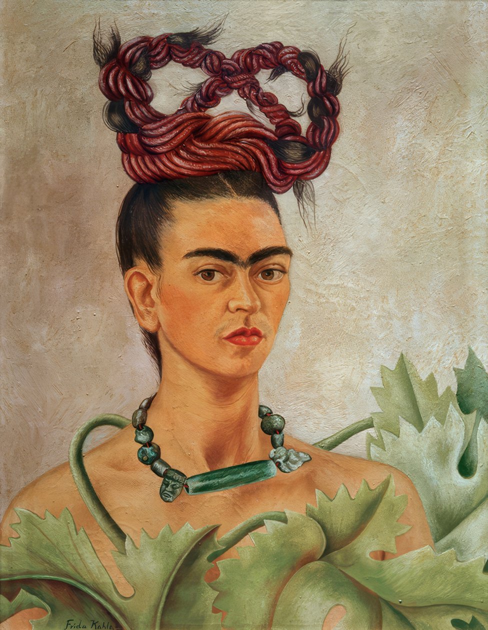 Zelfportret met Plat door Frida Kahlo