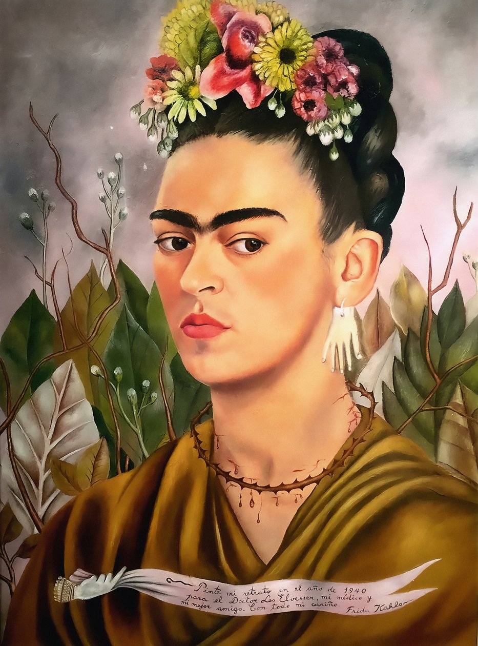 Zelfportret, opgedragen aan Dr. Eloesser door Frida Kahlo