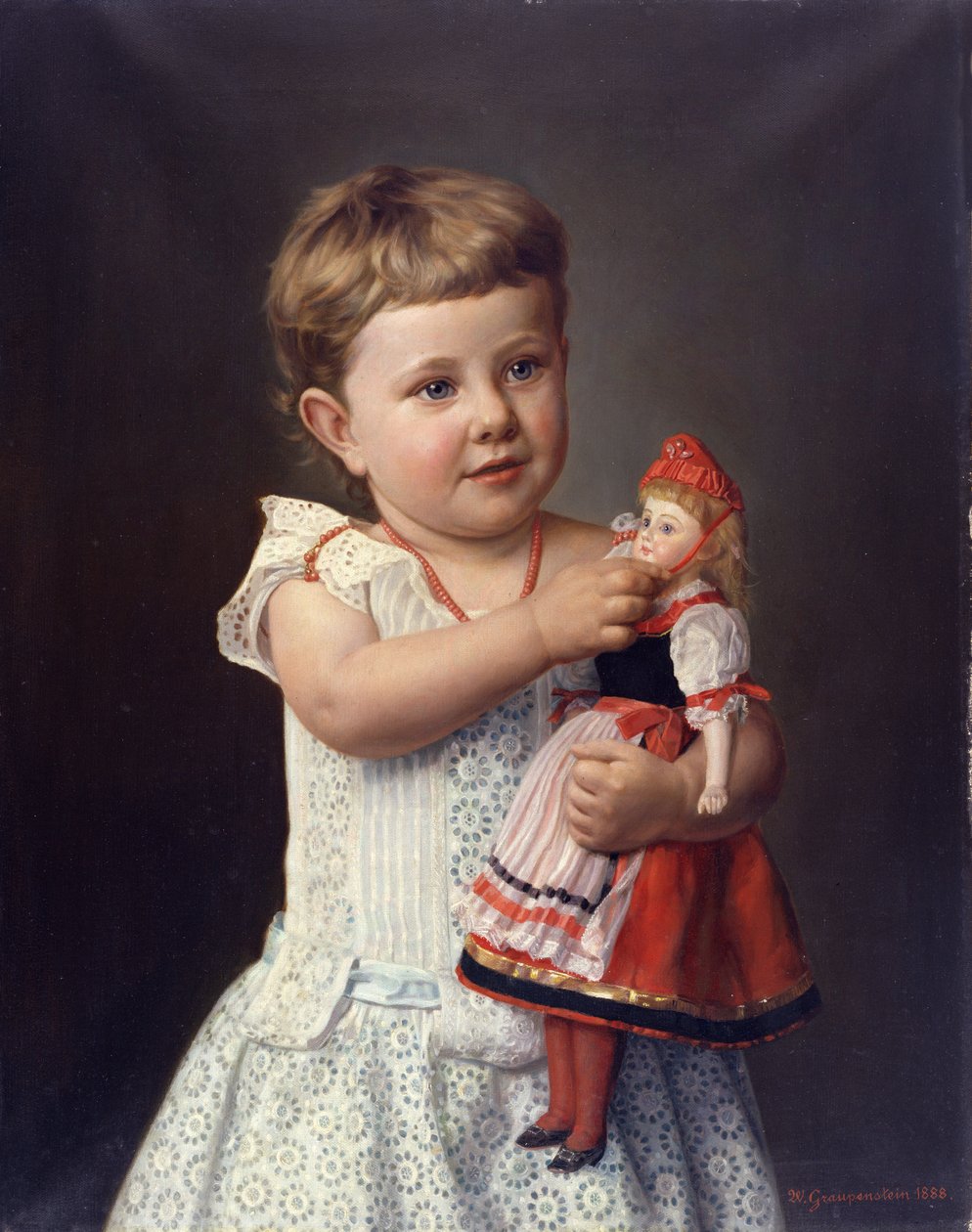 De kleindochter van de kunstenaar, Olga Graupenstein, 1888 door Friederich Wilhelm Graupenstein