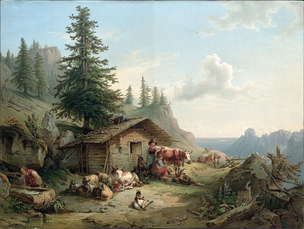 Alpenhut op de Schafberg door Friedrich Gauermann