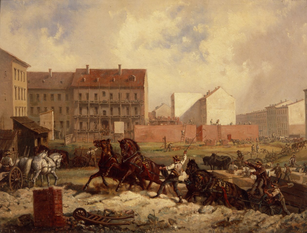 Periode van Promoterisme: Bouw van de Grenadierstrasse, Berlijn, c.1875 door Friedrich Kaiser