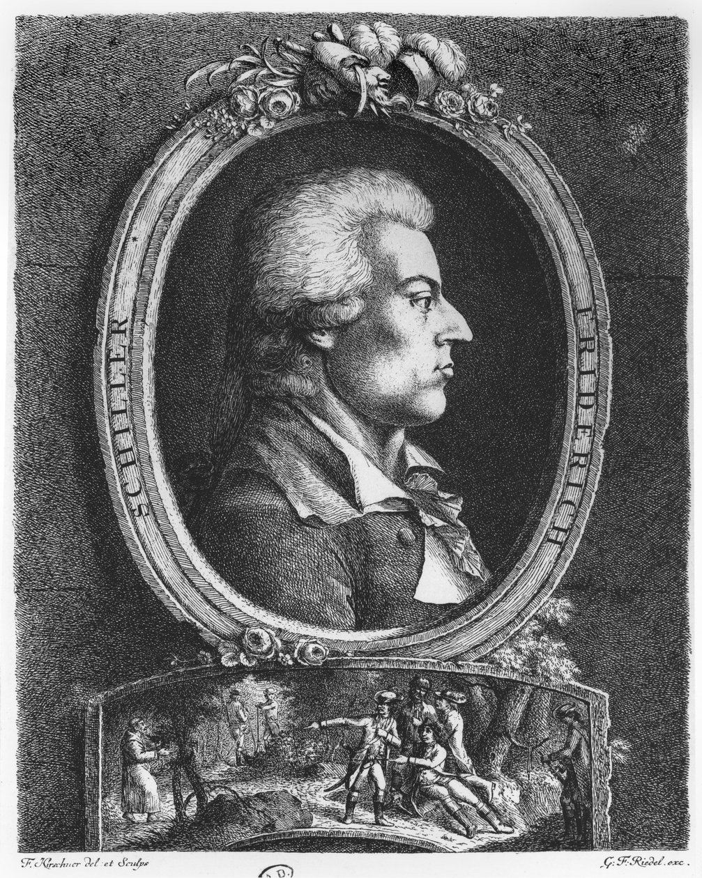 Friedrich Schiller (1759-1805) door Friedrich Kirschner