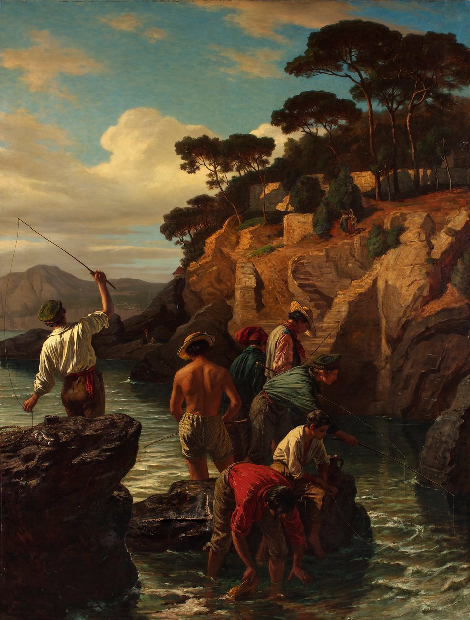 Aan de Genueze kust door Friedrich Alois Schönn