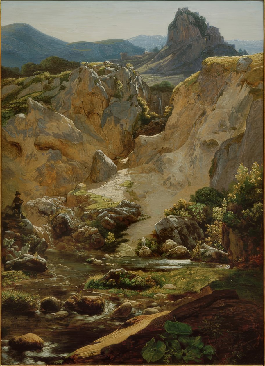 Gebied onder Cervaras in het Aequera-gebergte door Friedrich Nerly
