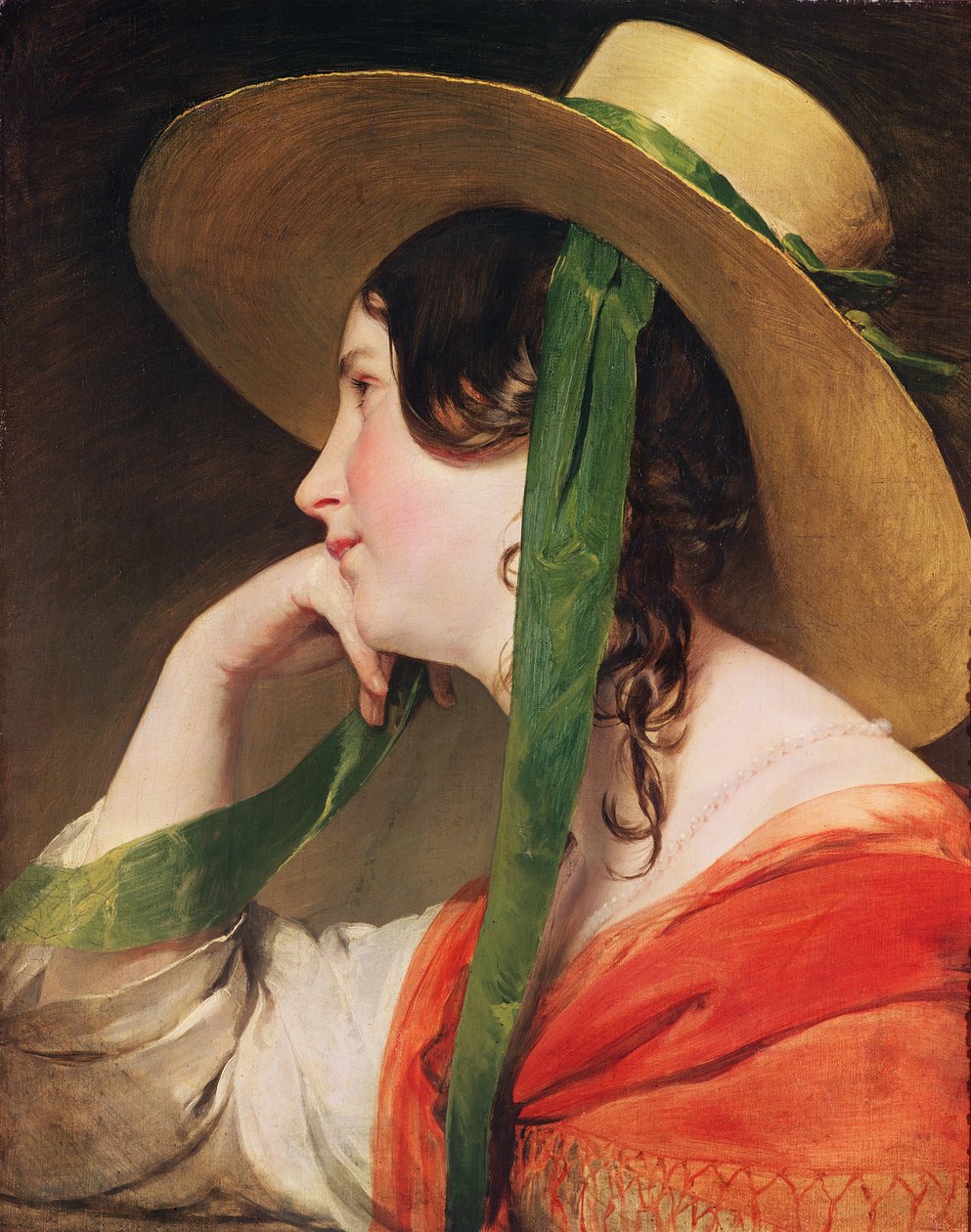 Meisje met een gele strohoed door Friedrich von Amerling