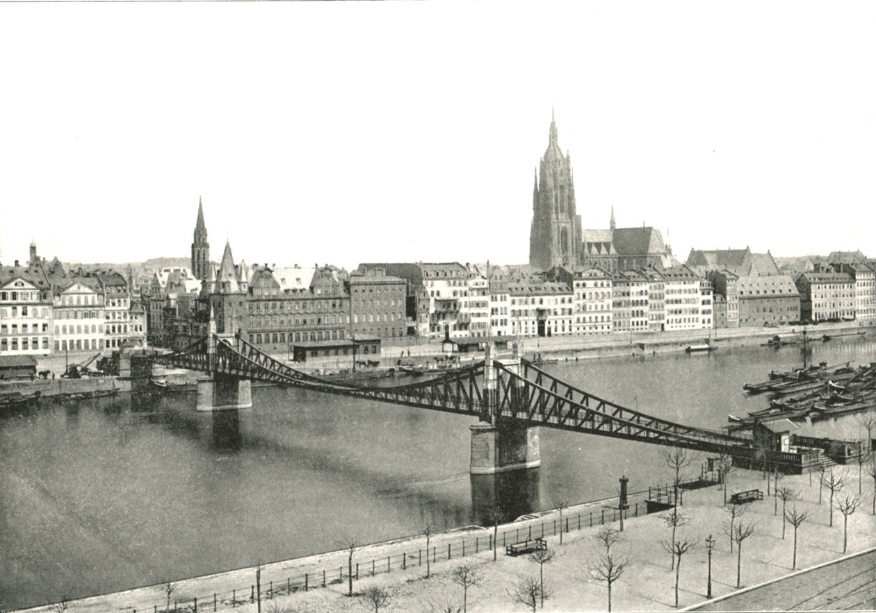 Uitzicht vanaf Sachsenhausen, Frankfurt, Duitsland, 1895 door Frith and Co