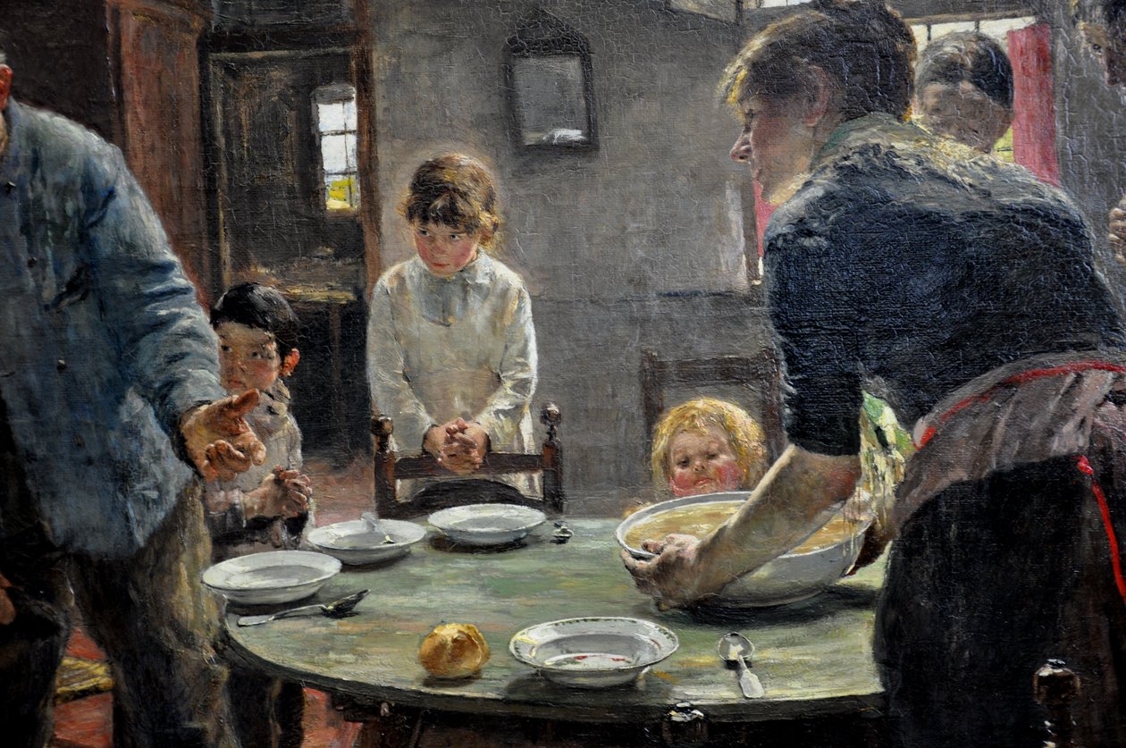 Het tafelgebed door Fritz von Uhde