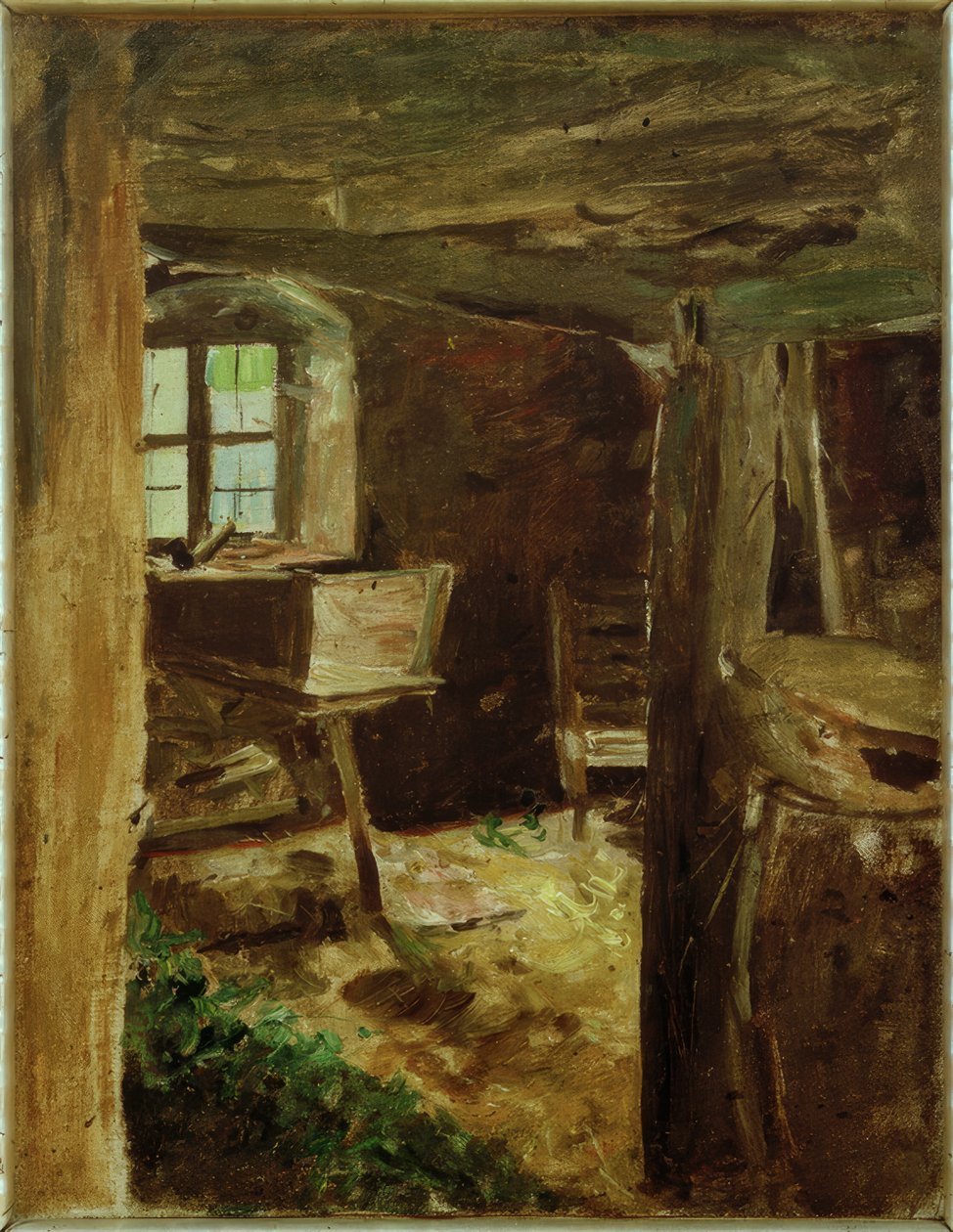 Interieurstudie voor "De wijzen uit het oosten" door Fritz von Uhde