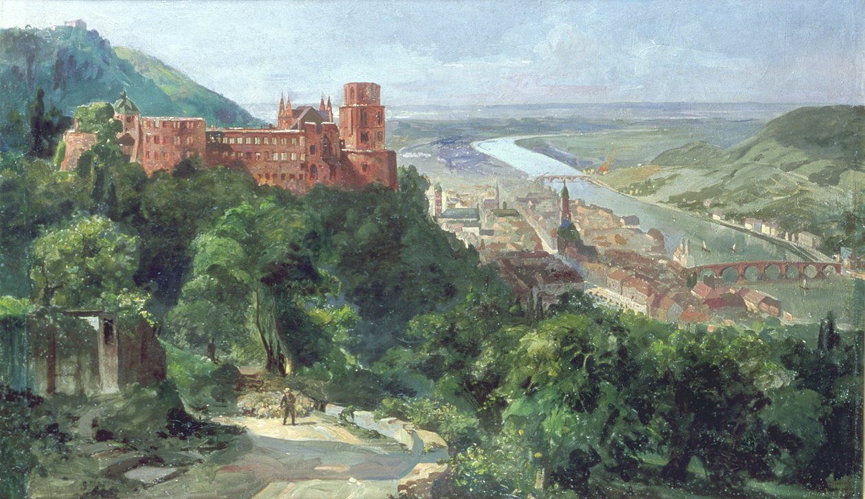 Uitzicht op Heidelberg, ca. 1910 door Fritz Genutat