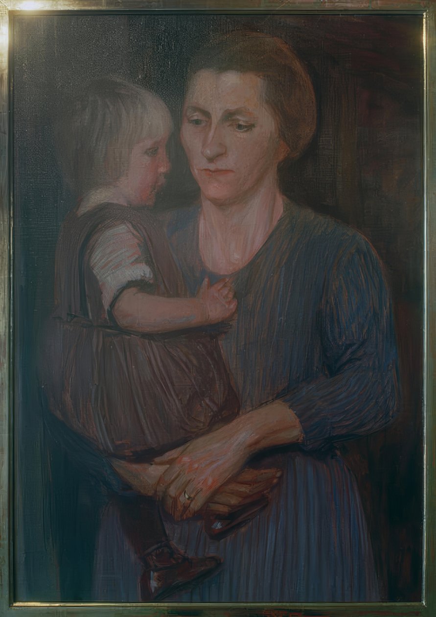 Moeder en kind door Fritz Mackensen