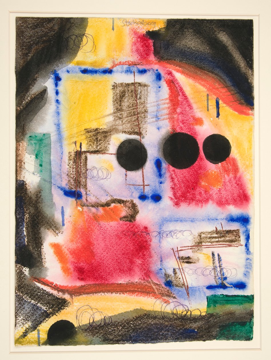 Abstractie: Drie Zwarte Cirkels door Fritz Stuckenberg