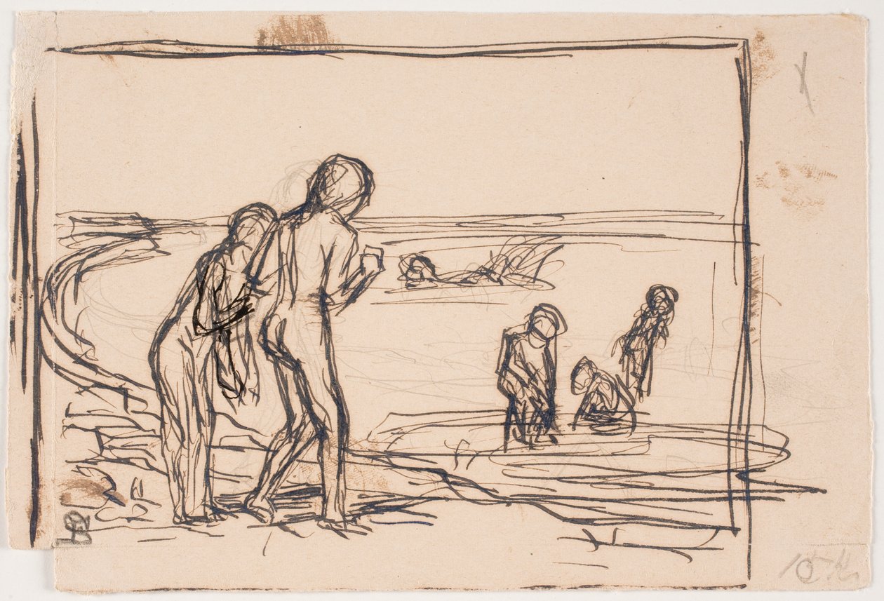 Badende Kinderen op het Strand door Fritz Syberg