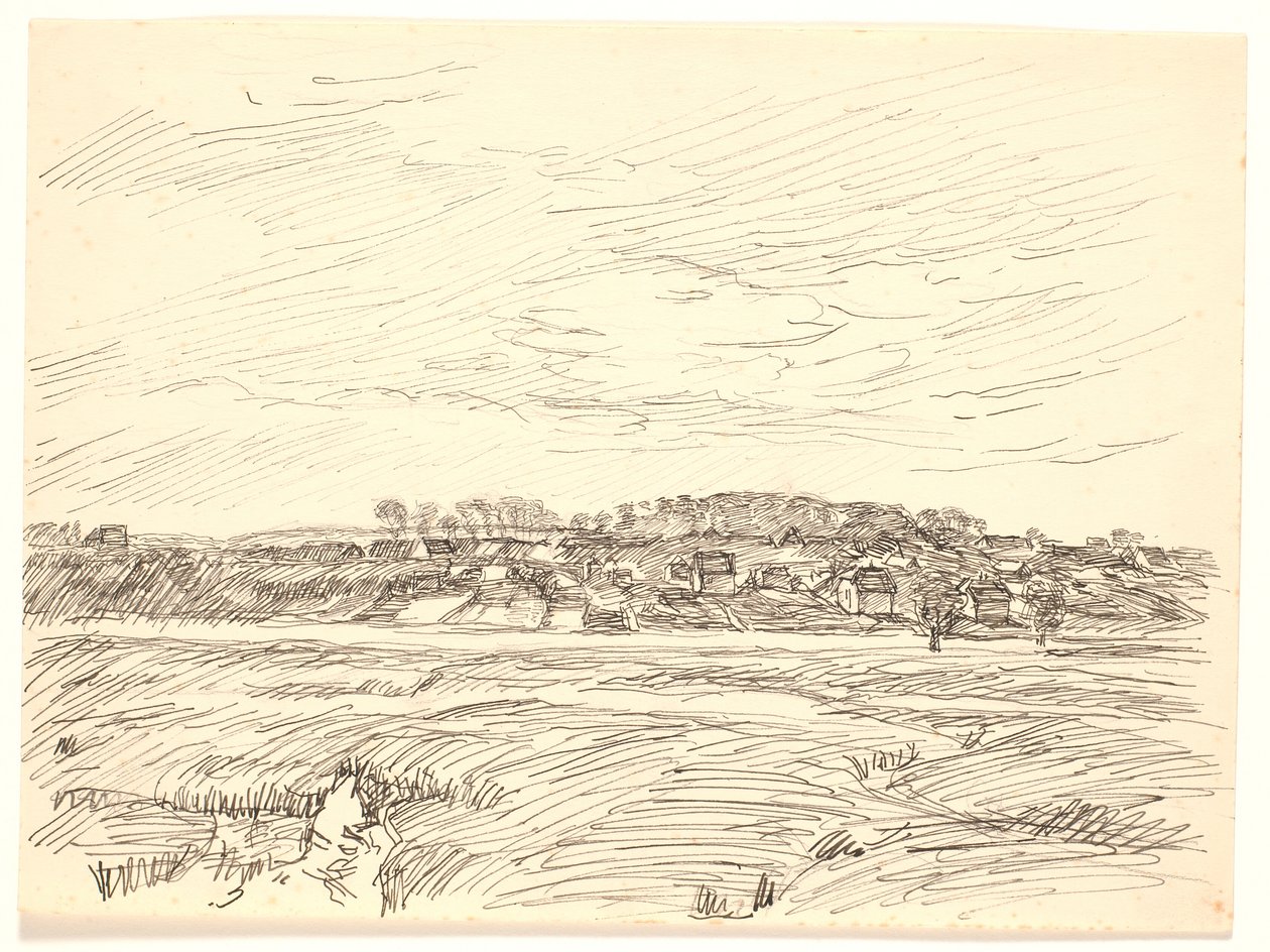 Landschap met Dorp door Fritz Syberg