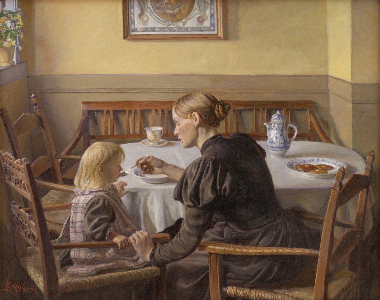 Moeder en kind door Fritz Syberg