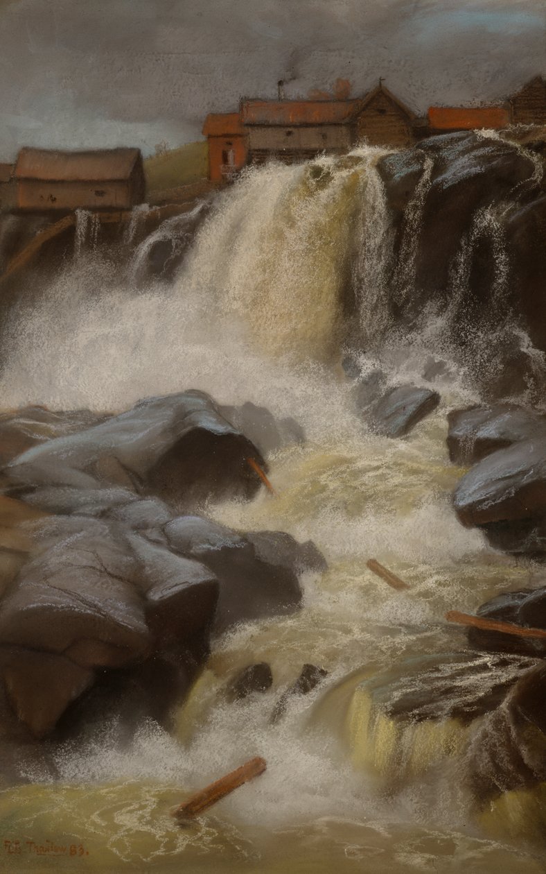 Haug watervallen, Modum door Fritz Thaulow