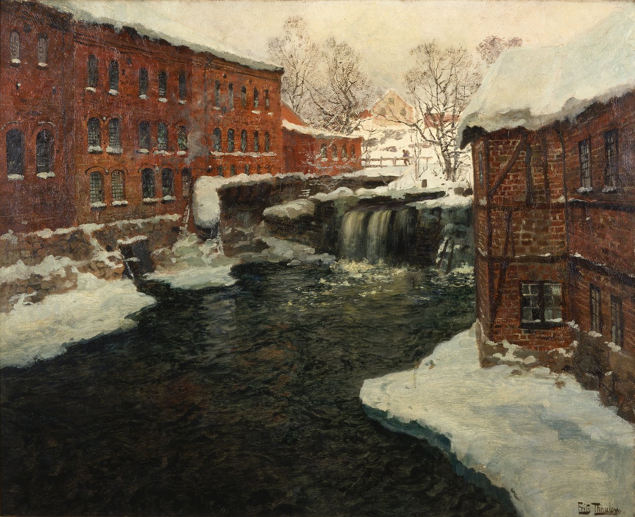Molenlandschap, ca.1885-90 (olieverf op doek) door Fritz Thaulow