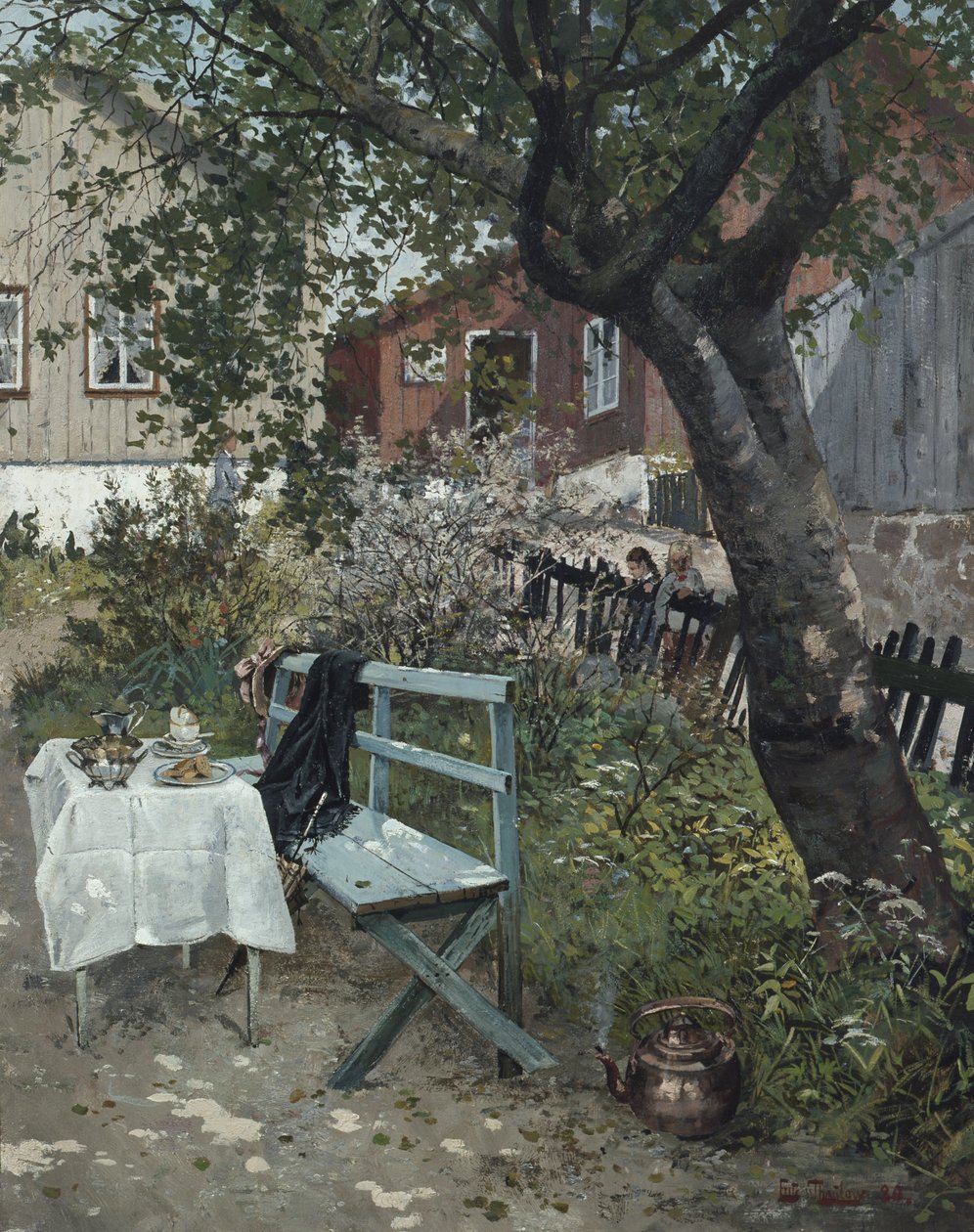 Zomerdag in de tuin door Fritz Thaulow