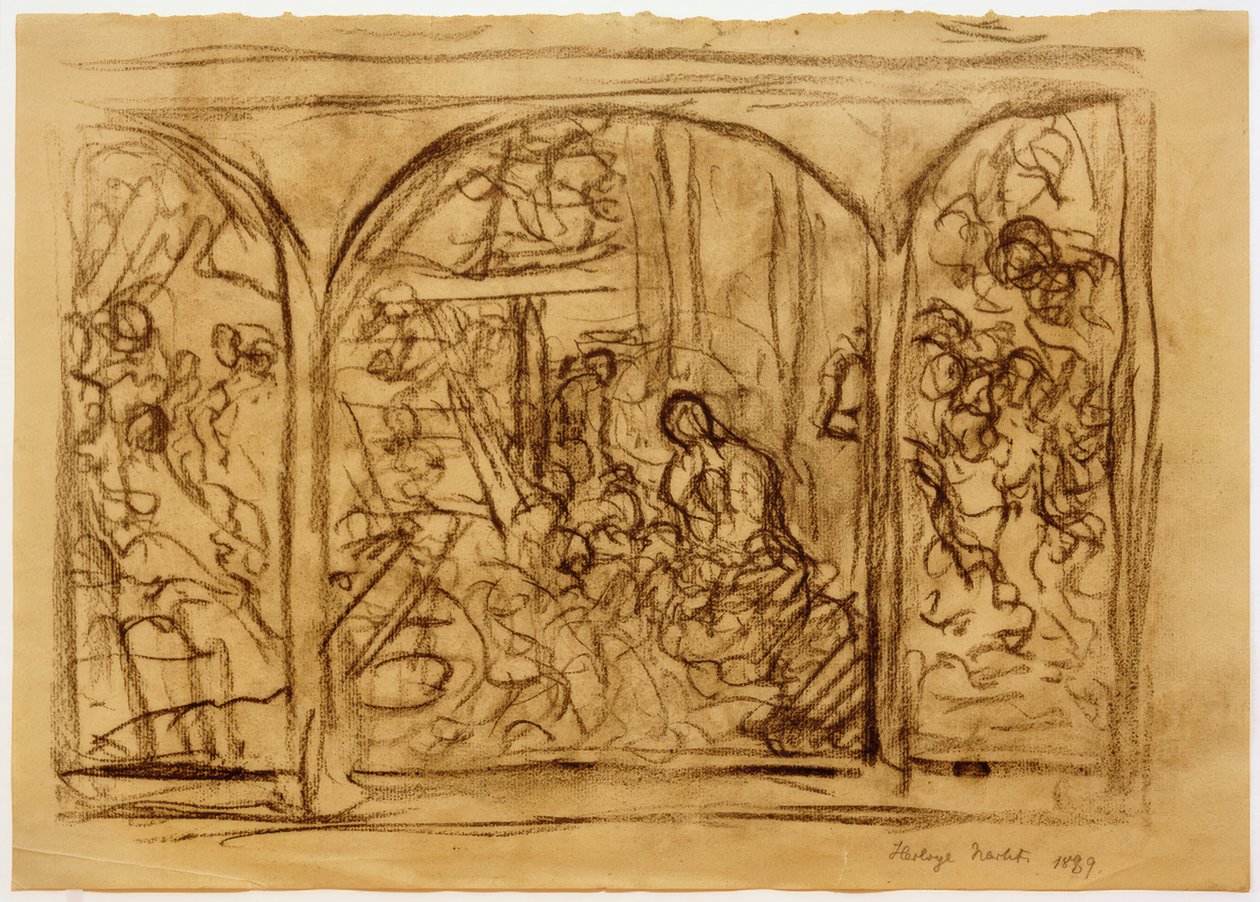 Compositieschets "De Heilige Nacht" door Fritz von Uhde