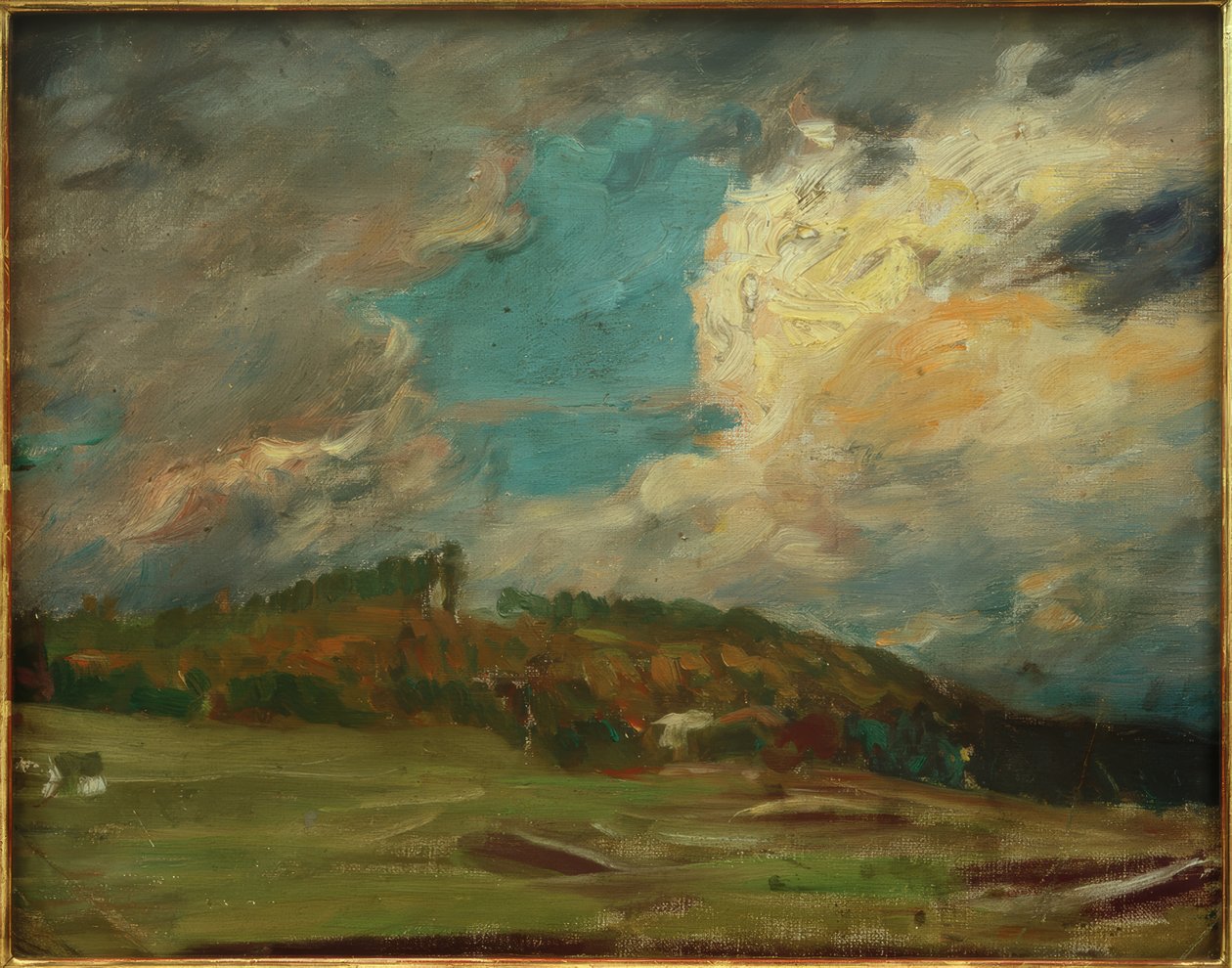 Landschapsstudie (Landschap met wolken) door Fritz von Uhde