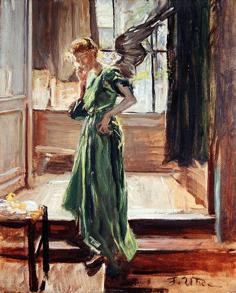 Model Rustend door Fritz von Uhde