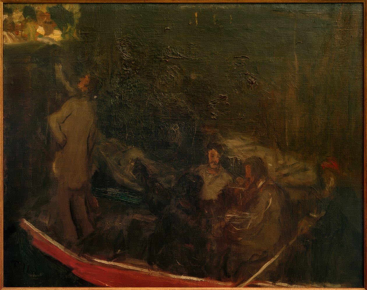 Nachtelijke boottocht door Fritz von Uhde