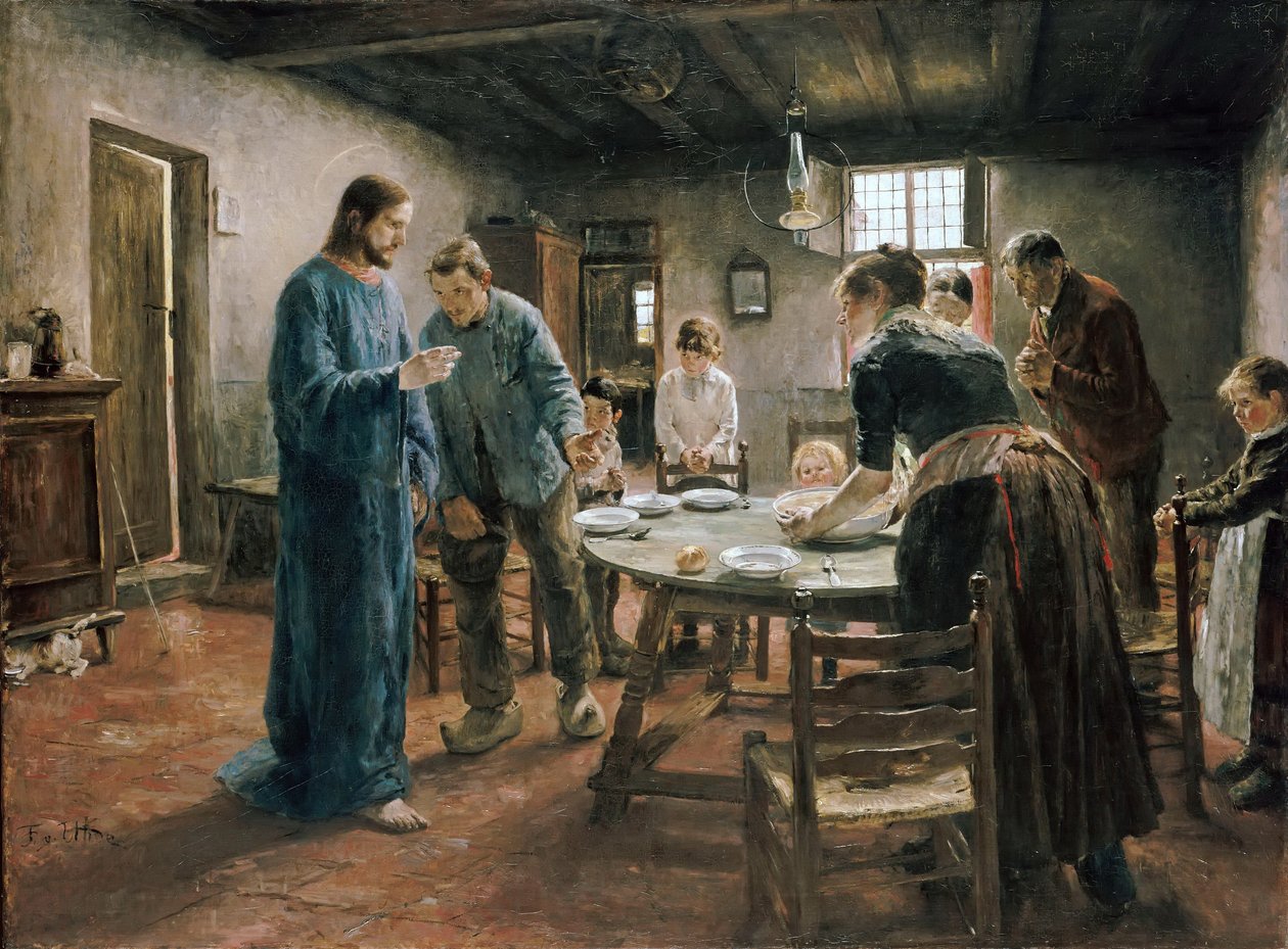 Het maaltijdgebed door Fritz von Uhde