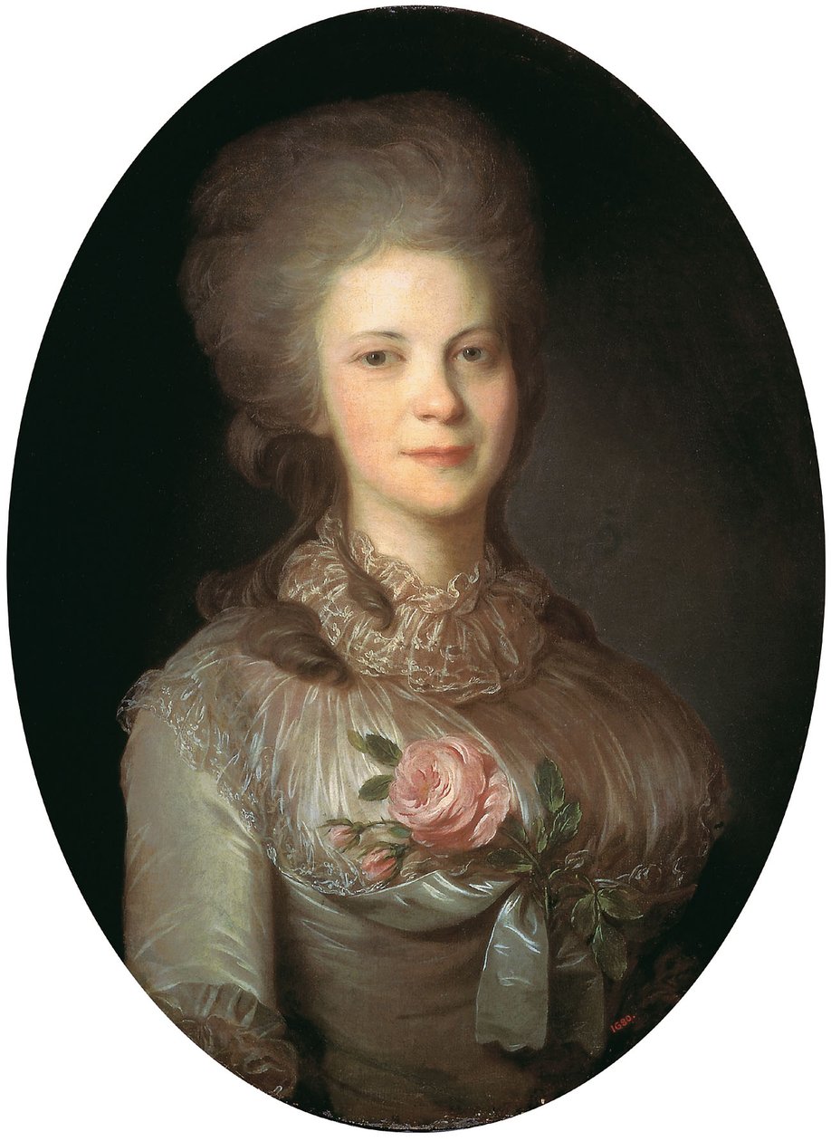 Portret van Varvara Surovtseva door Fyodor Rokotov
