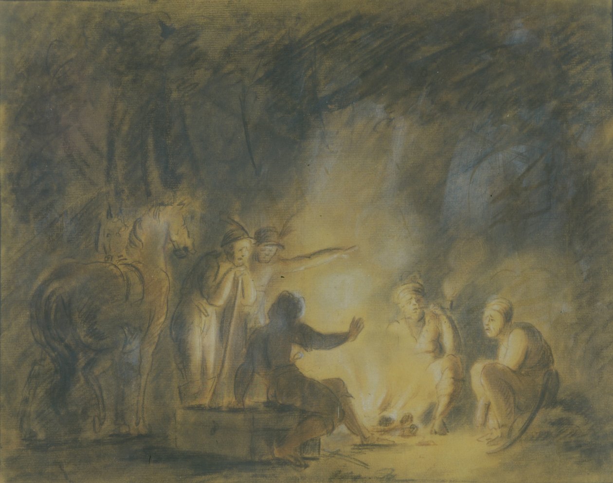 Bij het kampvuur, 1806 door Fyodor Petrovich Tolstoy