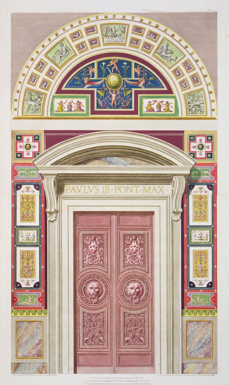 Deur naar de Raphael Loggia in het Vaticaan, uit 