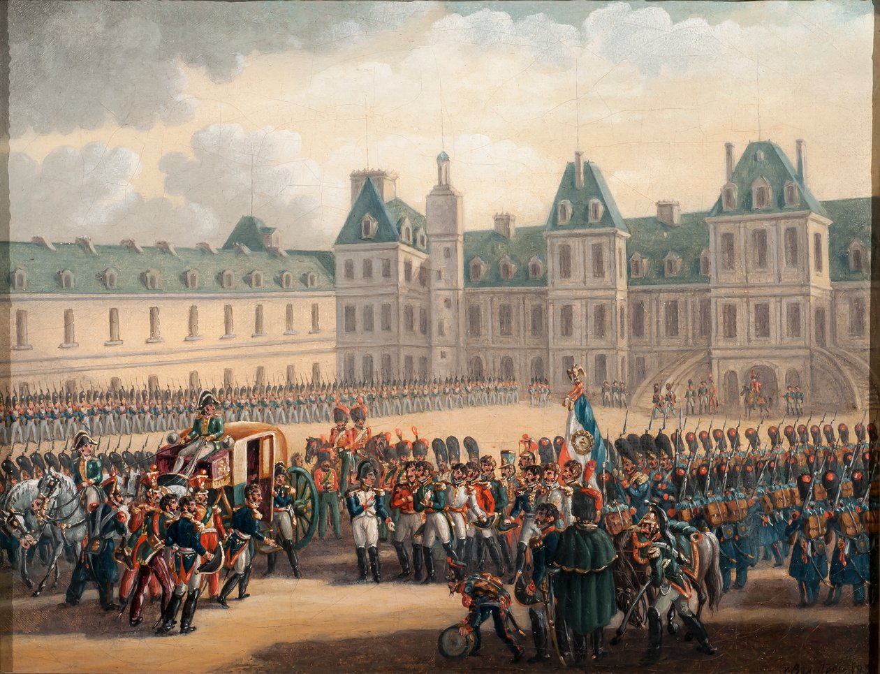 Napoleons afscheid in Fontainebleau, 20 april 1814, 1835 door G. Beaufort