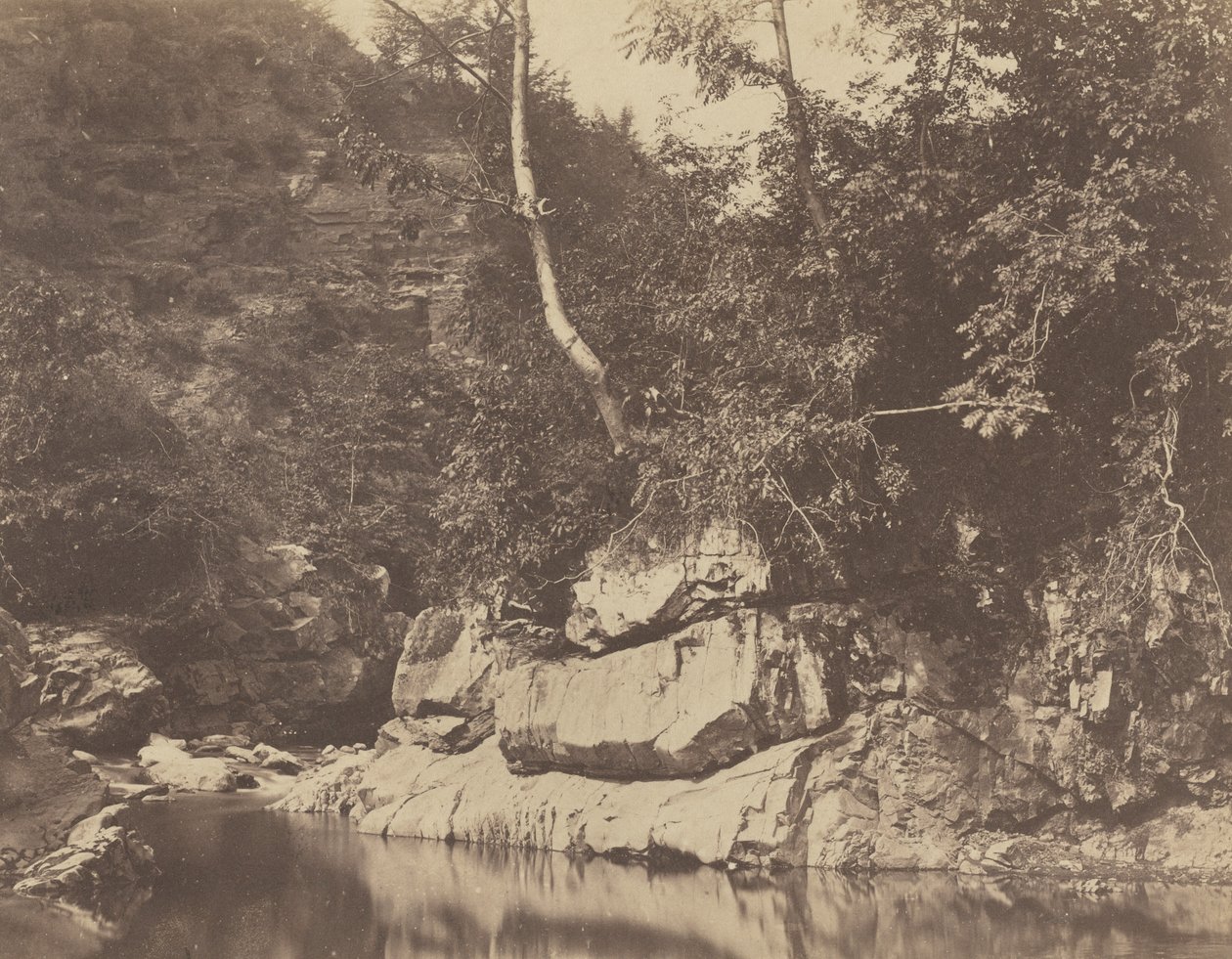 Rivierscène, c. 1855 door G. B. Gething