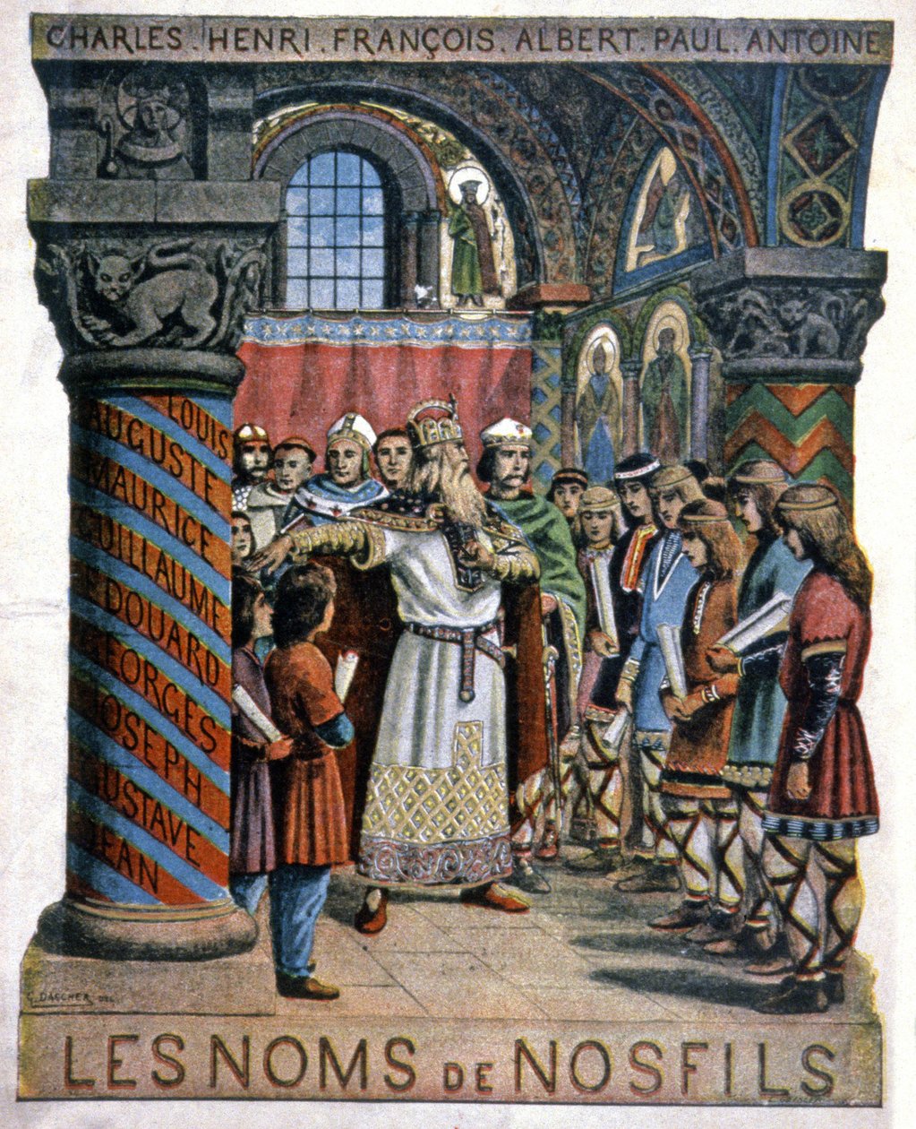 Karel de Grote en de school door G. Dascher